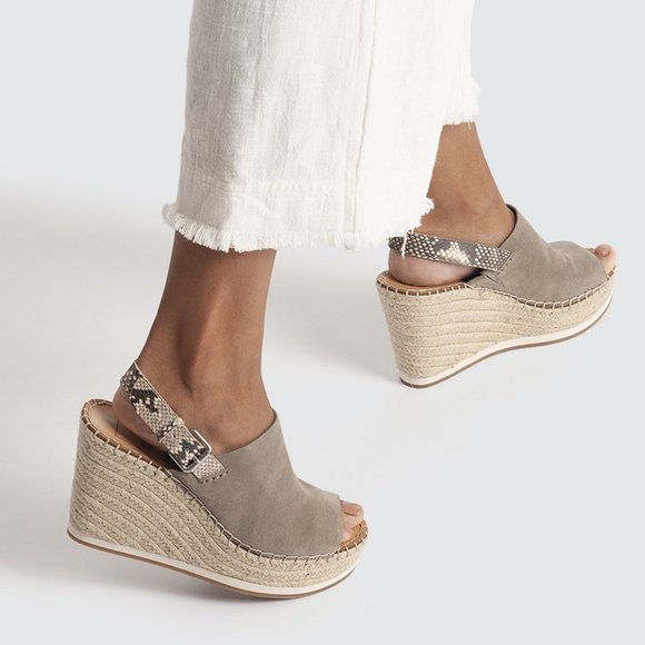 Dolce Vita 'Shan' Leather Platform Wedge Espadrille Sandal in Sage 9.5 NIB - Picture 1 of 10